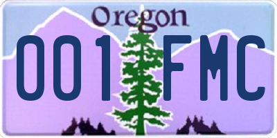 OR license plate 001FMC