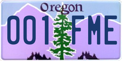 OR license plate 001FME