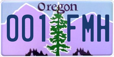 OR license plate 001FMH