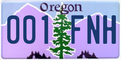 OR license plate 001FNH