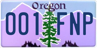 OR license plate 001FNP