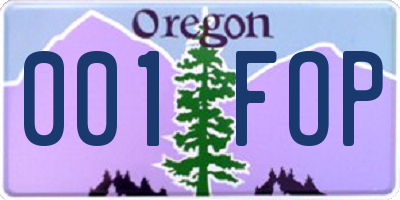 OR license plate 001FOP