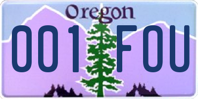 OR license plate 001FOU