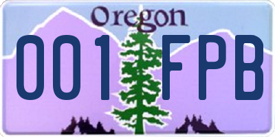 OR license plate 001FPB