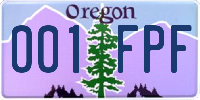 OR license plate 001FPF