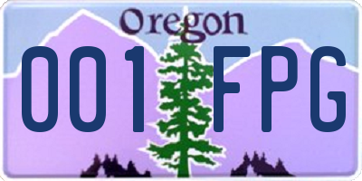 OR license plate 001FPG