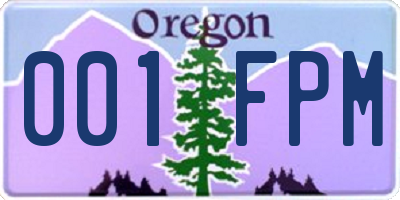 OR license plate 001FPM