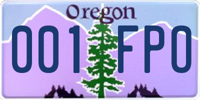 OR license plate 001FPO