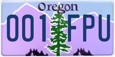 OR license plate 001FPU