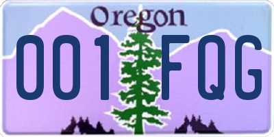 OR license plate 001FQG