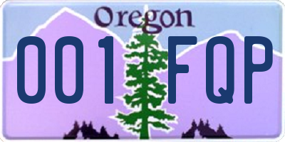 OR license plate 001FQP