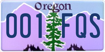 OR license plate 001FQS