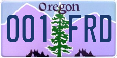 OR license plate 001FRD