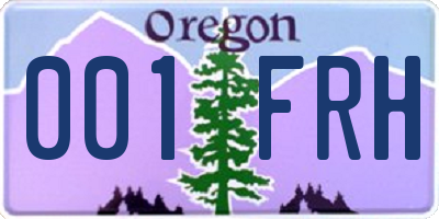 OR license plate 001FRH