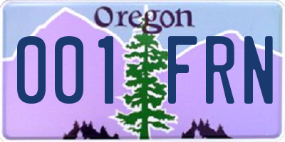 OR license plate 001FRN