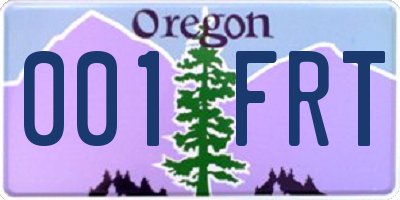 OR license plate 001FRT