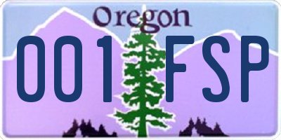 OR license plate 001FSP