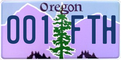 OR license plate 001FTH