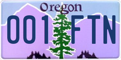 OR license plate 001FTN