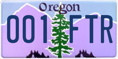 OR license plate 001FTR