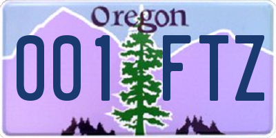 OR license plate 001FTZ