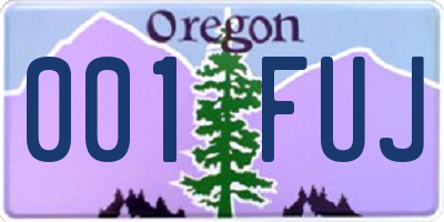 OR license plate 001FUJ