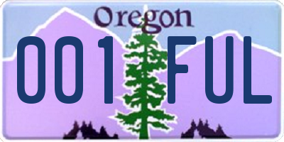 OR license plate 001FUL