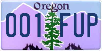 OR license plate 001FUP