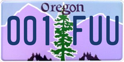 OR license plate 001FUU