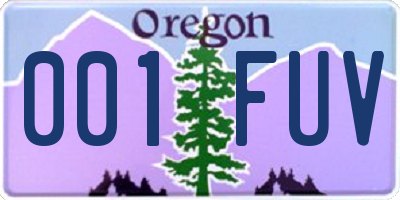 OR license plate 001FUV