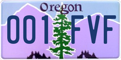 OR license plate 001FVF