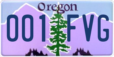 OR license plate 001FVG