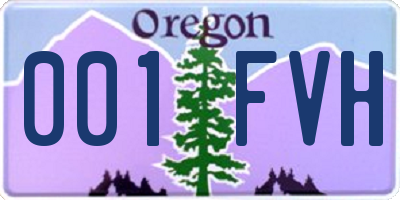 OR license plate 001FVH