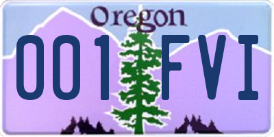 OR license plate 001FVI