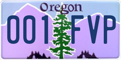 OR license plate 001FVP