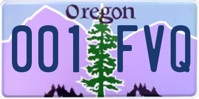 OR license plate 001FVQ