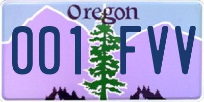 OR license plate 001FVV