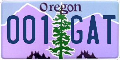 OR license plate 001GAT