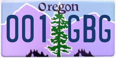 OR license plate 001GBG