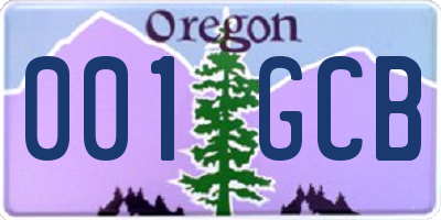 OR license plate 001GCB