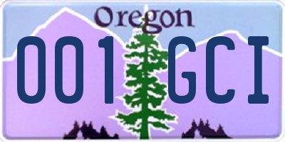 OR license plate 001GCI