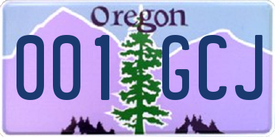 OR license plate 001GCJ