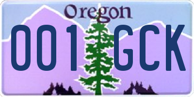 OR license plate 001GCK