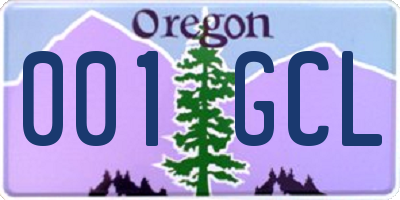 OR license plate 001GCL