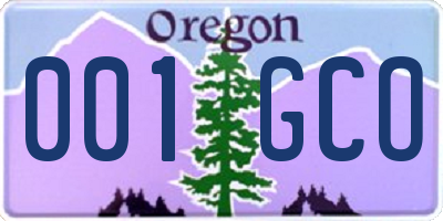 OR license plate 001GCO