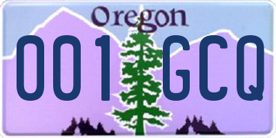 OR license plate 001GCQ