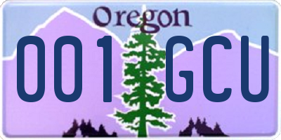 OR license plate 001GCU