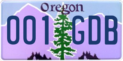OR license plate 001GDB