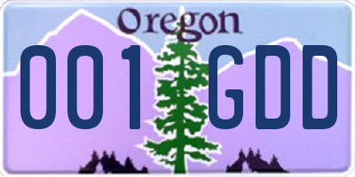 OR license plate 001GDD