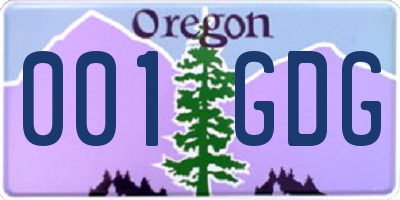OR license plate 001GDG